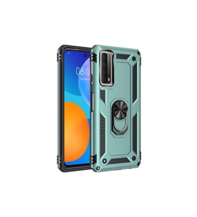 Huawei P Smart 2021 Kılıf Sofya Yüzüklü Silikon Kapak - Yeşil