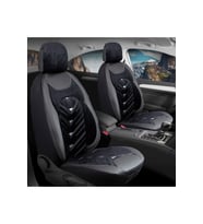 Nissan Qashqai Oto Koltuk Kılıfı 5'li Set Lüks Deri, Kadife Detaylı Prosev Model Siyah Beyaz