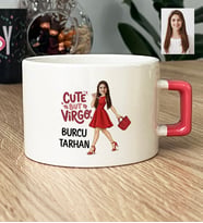 Kişiye Özel Karikatürlü Cute But Virgo Başak Burcu Lüks Fincan Doğum Günü Hediyesi