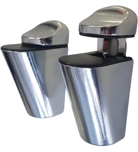 Pelikan Ayarlanabilir Etajer Cam Tutucu Ahşap Raf Tutucu Cam Etejeri Metal Vidalı Krom (4 ADET)