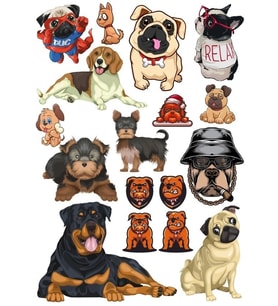 Köpek Sticker Set-5 13 Parça Telefon, Tablet, Defter, Laptop Sticker