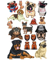 Köpek Sticker Set-5 13 Parça Telefon, Tablet, Defter, Laptop Sticker