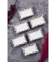 6’lı Çerezlik Black Rose Desen Handmade Sunumluk Reçellik Sosluk Kahvaltılık Çerez İkram Seti