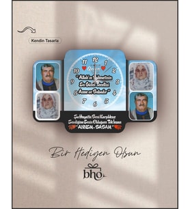 Kişiye Özel Resimli Duvar Saati (Ahşap)