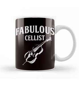 Fabulous Cellist Cello Player Musician Musical Instrument Kupa Bardak Porselen