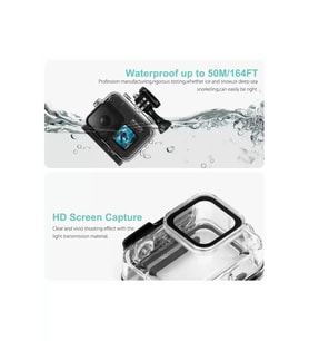 Gopro Hero 12 11 10 9 için 60m Sualtı Su Geçirmez Kılıf Muhafaza Housing ve Lens