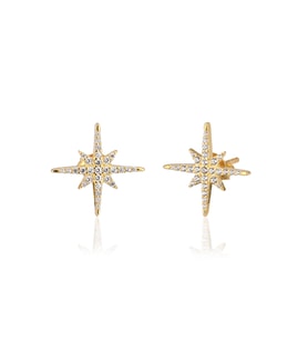 EMILIANO JEWELLERY 925 AYAR GÜMÜŞ ZİRKON TAŞLI YILDIZ KÜPE