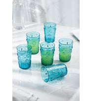 Akrilik Aquamarin 6'Lı Kısa Bardak & Su Meşrubat Kahve Yanı Bardağı 400 Ml ( Cam Değildir )