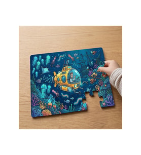 Denizaltı - Bilim İnsanları Tasarımlı 24 Parça Ahşap Çocuk Puzzle