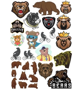 Ayı Sticker Set-10 15 Parça Telefon, Tablet, Defter, Laptop Sticker