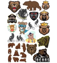 Ayı Sticker Set-10 15 Parça Telefon, Tablet, Defter, Laptop Sticker