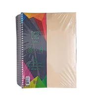 8+4 Ayraçlı Defter 12 Konulu 300 Yaprak 1 Adet 8 Kareli 4 Çizgili Spralli Plastik Kapak Seperatörlü (Krem)