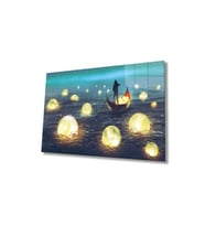 Miyrem Glasses Collection -A1^#  Ay Toplayıcı Cam Tablo (Çok Renkli)
