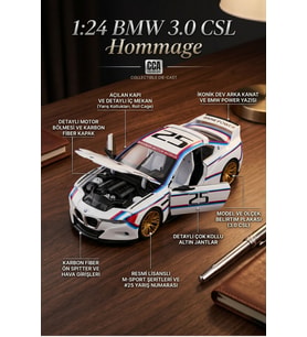1:24 Ölçek BMW 3.0 CSL Hommage R Diecast Metal Model Araba Lisanslı
