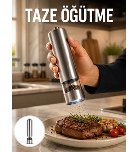 Işıklı Pilli Baharat Değirmeni Taze Ve Pratik Öğütme Yeni Nesil