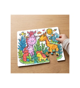 Orman Hayvanları Tasarımlı 24 Parça Ahşap Çocuk Puzzle