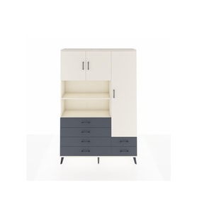 Arges Dolap 9 Raflı 6 Çekmeceli 3 Kapaklı 132x30x195 Aytaşı-Aytaşı/Antrasit
