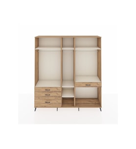 Hyperion Dolap 7 Raflı 4 Çekmeceli 3 Askılı 220x44x243 Çam-Aytaşı/Çam