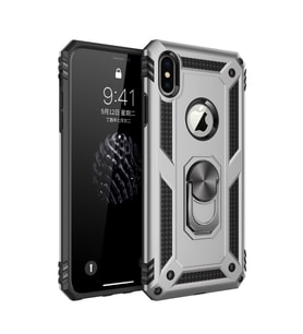 Iphone X Kılıf Sofya Yüzüklü Silikon Kapak - Gümüş