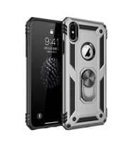 Iphone X Kılıf Sofya Yüzüklü Silikon Kapak - Gümüş