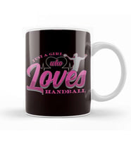 Girl Who Loves Handball Player Handballer Ball Sports Coach Kupa Bardak Porselen
