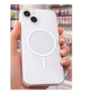 Coverzone iPhone 15 Pro ile Uyumlu FrostLine Yar? Transparan Mat Logo G�steren Soft Silikon K?l?f, ?nce Tasar?m, Darbe Emici Arka Kapak Koruma Beyaz