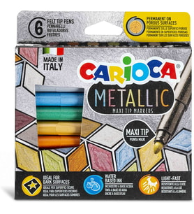 Carioca Jumbo Keçeli Boya Kalemi Metalik 6’Lı