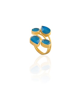 Kadir Jewellery 22 Ayar Altın Kaplama Zirkon Taşlı Kadın Vintage Yüzük