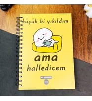 KÜÇÜK Bİ YIKILDIM AMA HALLEDİCEM TASARIM HAFTALIK PLANLAYICI KONUŞAN AJANDA (Karışık)