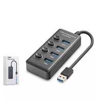 Hadron HDX7048 USB 2.0 Hub Anahtarlı 4 Port Çoklayıcı 480Mbps - Siyah - 1 ADET