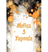 Sarı ve Siyah Boyalar Temalı Doğum Günü Afişi -2 35X50 cm