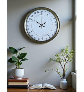 River World Duvar Saati 40 cm  Metal Tasarımı Özel 24 Saat Göstergeli Elegance Eskitme Seri A