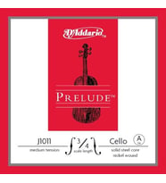 D'Addario J1011 Prelude Tek Çello La (A) Teli (3/4)  Nikel Sarım ile Parlak Üst Sesler Hızlı Akort Tutma Özelliği ve Kırılmaya Karşı Direnç