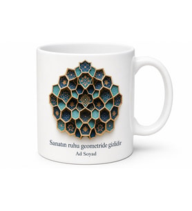 Mukarnas Motifi Baskılı Kupa Bardak Özel Tasarım Hediye Porselen Mug