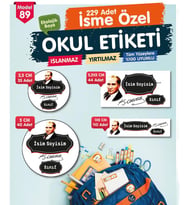 Okul Etiketi Kalem Defter Etiketi Özel İsim Yazılabilen Etiket Seti - İsim Etiketi-T534-OE89