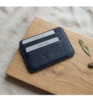 %100 Hakiki Deri Minimalist Tek Parça Ultra İnce Oval Kredi Kartlık ve Cüzdan
