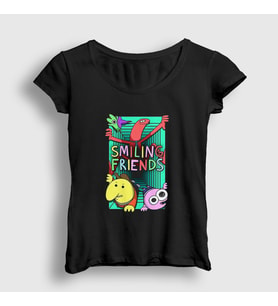 Presmono Kadın Siyah Season 2 Smiling Friends T-Shirt 533963tt