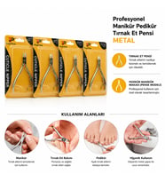 Profesyonel Tırnak Eti Pensi - Manikür Pedikür Makası - Metal
