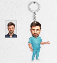 Kişiye Özel Doktor Tasarımlı Karikatür Anahtarlık 1