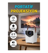 Android Akıllı Projeksiyon Cihazı 1080P WiFi Bluetooth 32GB Portatif Ev Sinema Sistemi