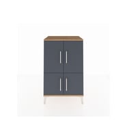 Hyperion Komodin 3 Raflı 4 Kapaklı 60x44x96 Çam-Antrasit