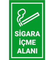 Sigara İçme Alanı 21x28 Arkası Sticker