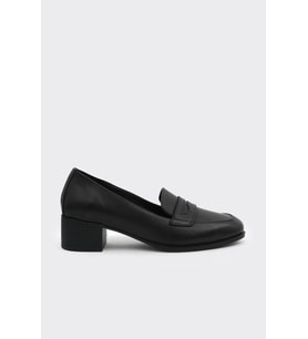 Hakiki Deri Topuklu Kadın Casual Ayakkabı (Siyah)