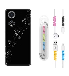 Huawei Nova Y70 Y90 Nova 9 SE  Kılıf Kablo Koruma Spiral Silikon Planet 1620
