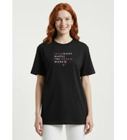 Kadın Siyah Baskılı Basic T-Shirt