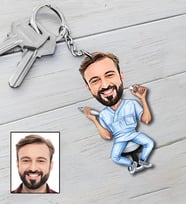 Kişiye Özel Diş Hekimi Tasarımlı Karikatür Anahtarlık 86