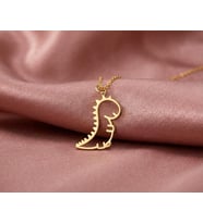Kişiye Özel Minimal Tatlı Dinozor Kolye 925K Gümüş (Gold)