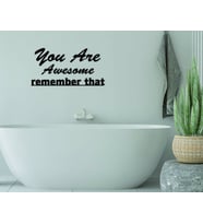 BK Home You Are Awesome Remember That Ahşap Duvar Yazısı (Siyah)