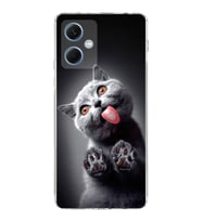 PrintiFy Xiaomi Redmi Note 12 4G ile Uyumlu Kedi 2 Kamera Korumalı Şeffaf Kılıf