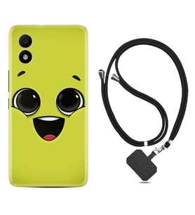 TCL 303 Kılıf Resimli Boyun Askılı İpli Desenli Silikon Series White Green 1833